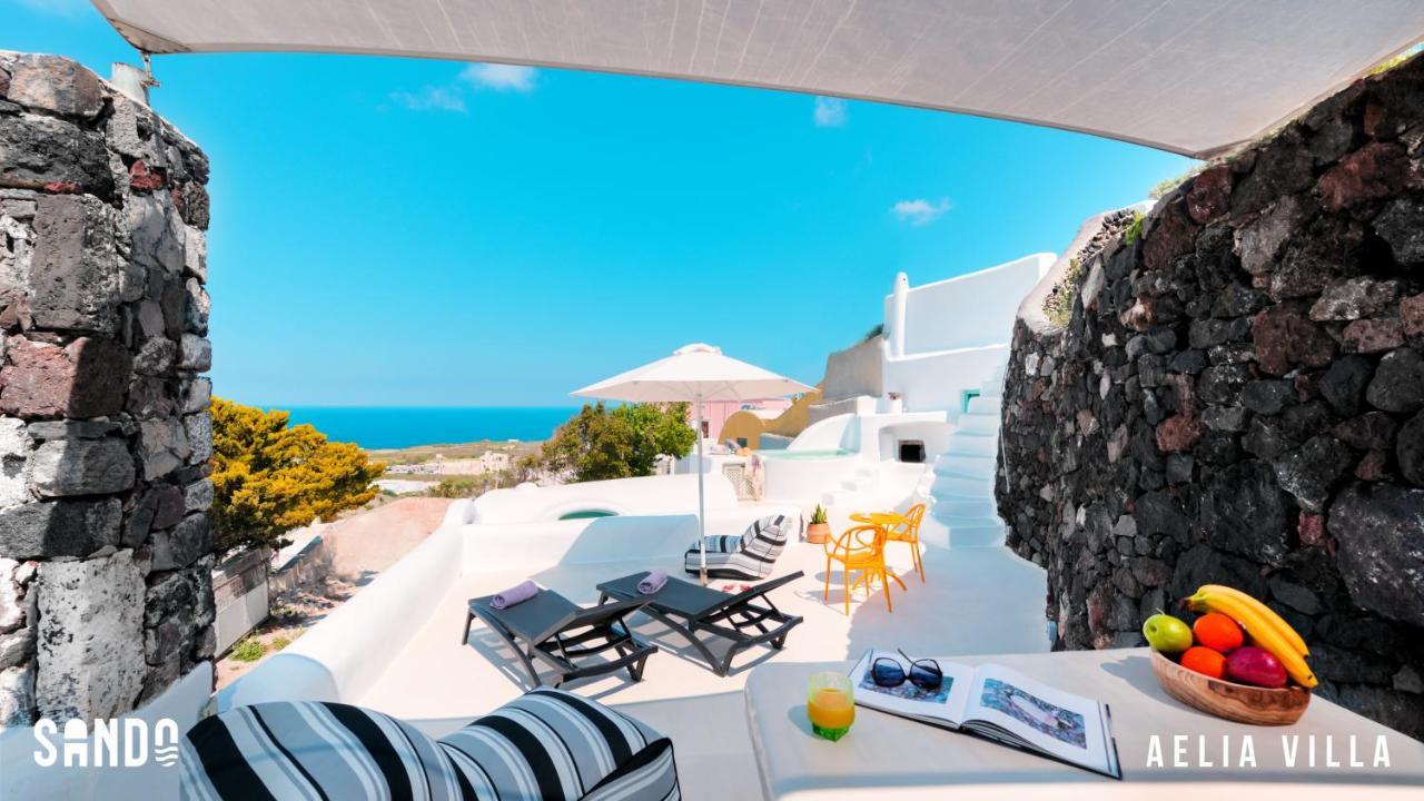 Sando Traditional Cave Villas with Jacuzzi&Sea view Vourvoúlos Esterno foto