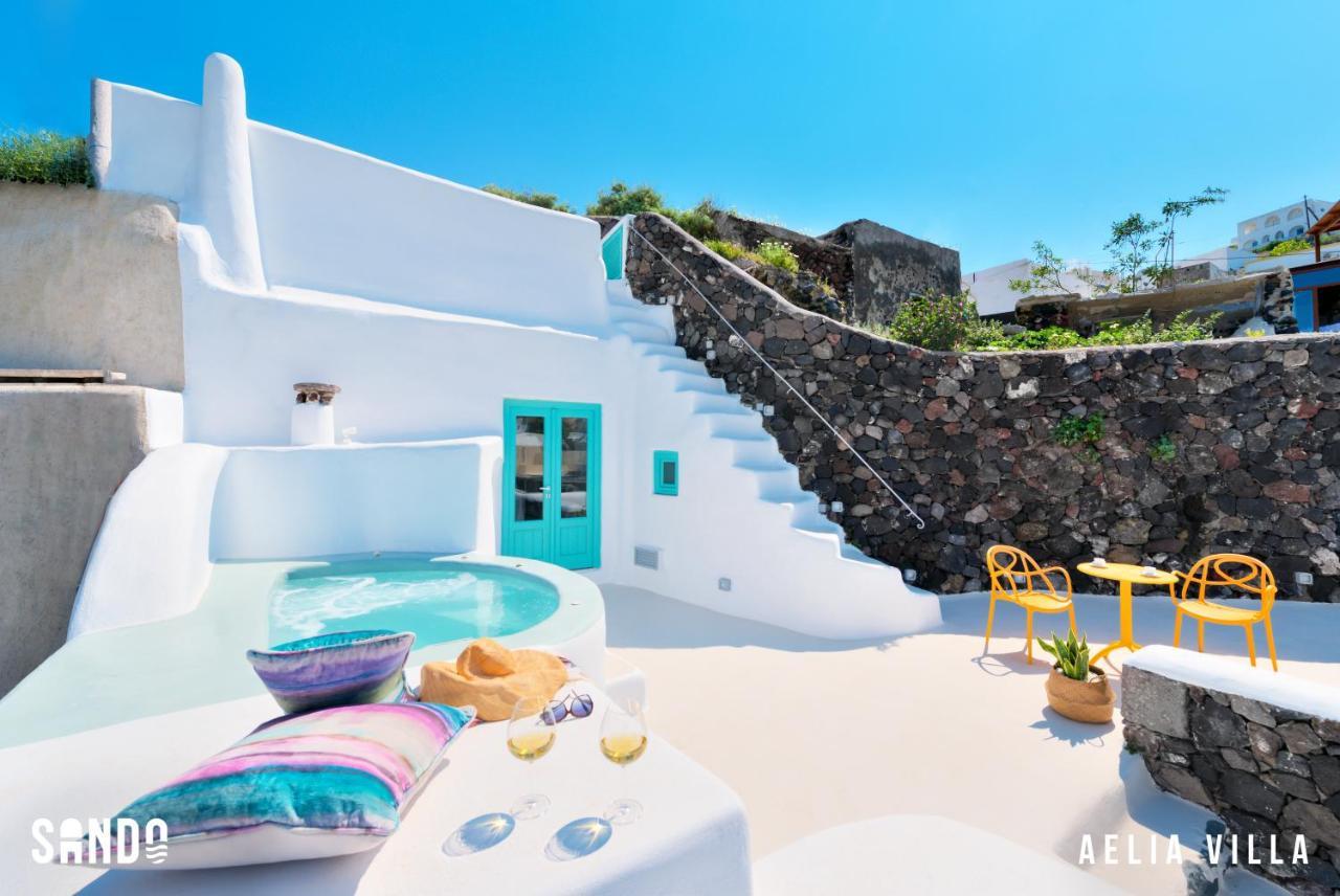 Sando Traditional Cave Villas with Jacuzzi&Sea view Vourvoúlos Esterno foto